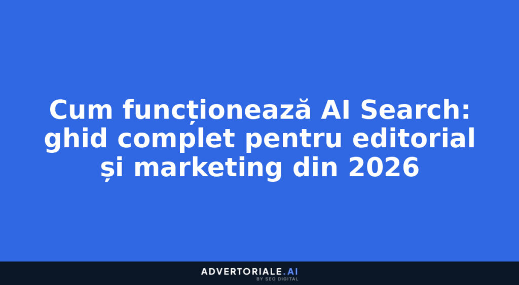 Cum funcționează AI Search: ghid complet pentru editorial și marketing din 2026